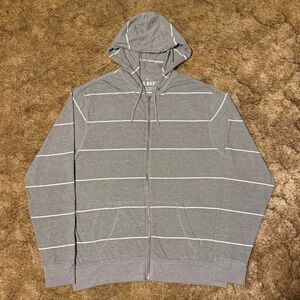 Old Navy Striped Hoodie Grey Large